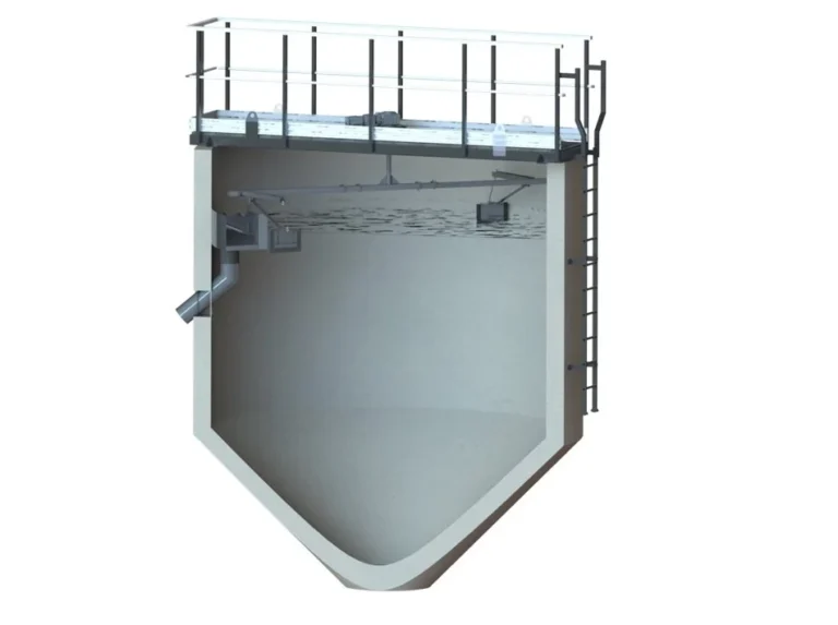 Dégazeur circulaire BIOTRADE pour le traitement des eaux industrielles ou urbaines.