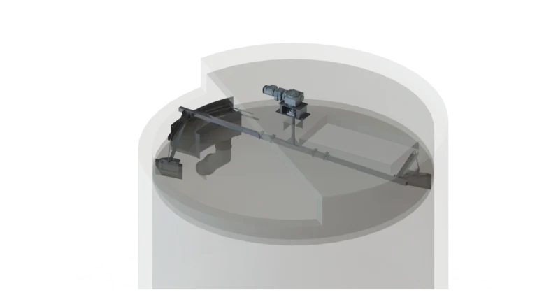 Trémie de dégazeur circulaire BIOTRADE pour le ramassage des flottants.