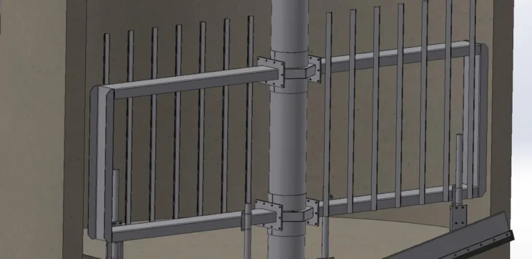 Détail de la structure immergée d'un épaississeur à herse BIOTRADE.