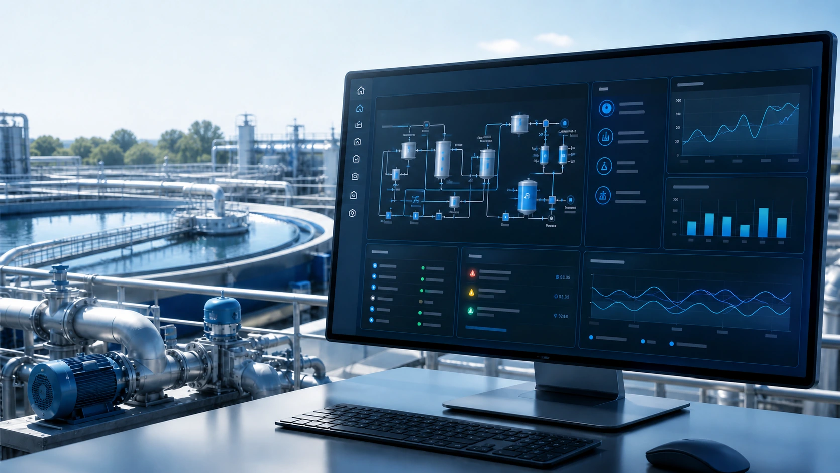 Interface de logiciel métier pour la supervision d'une installation de traitement de l'eau